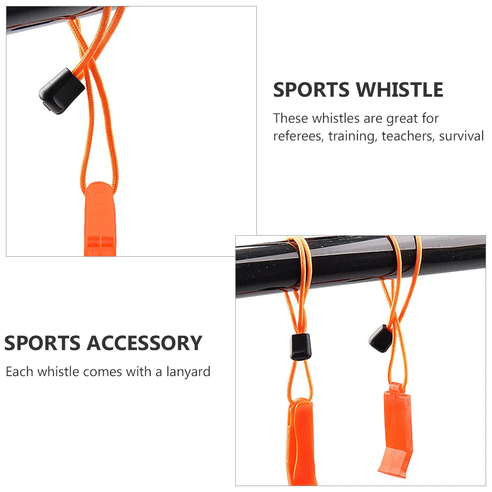 6 Pcs Survival Whistle Sports Accessory Hanging Outdoor Judge Plastic Pp Referee