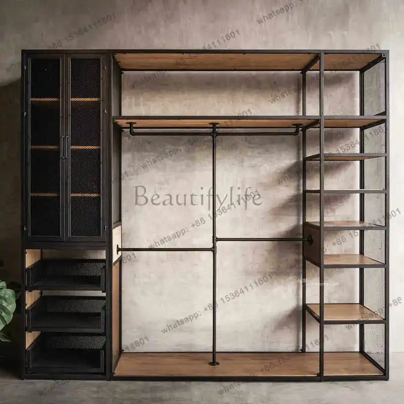 Metal Cheap Wardrobes Black European Decoration Adult Bedroom Wardrobes Space Saving Storage Armadio Guardaroba Furniture Home