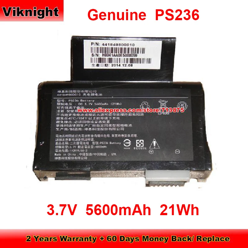 Genuine PS236 Battery for Getac 236C 441819800010 441820900010 441849800010 Laptop 3.7V 5600mAh 21Wh