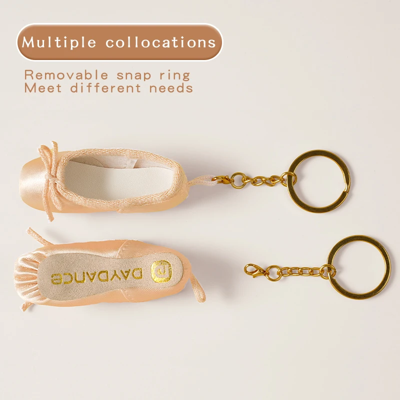 Handmade Mini Satin Pointe Shoes Keyring Ballet Shoes Keychain Ballet Accessories Ballet Charm Chain Bag Pendant