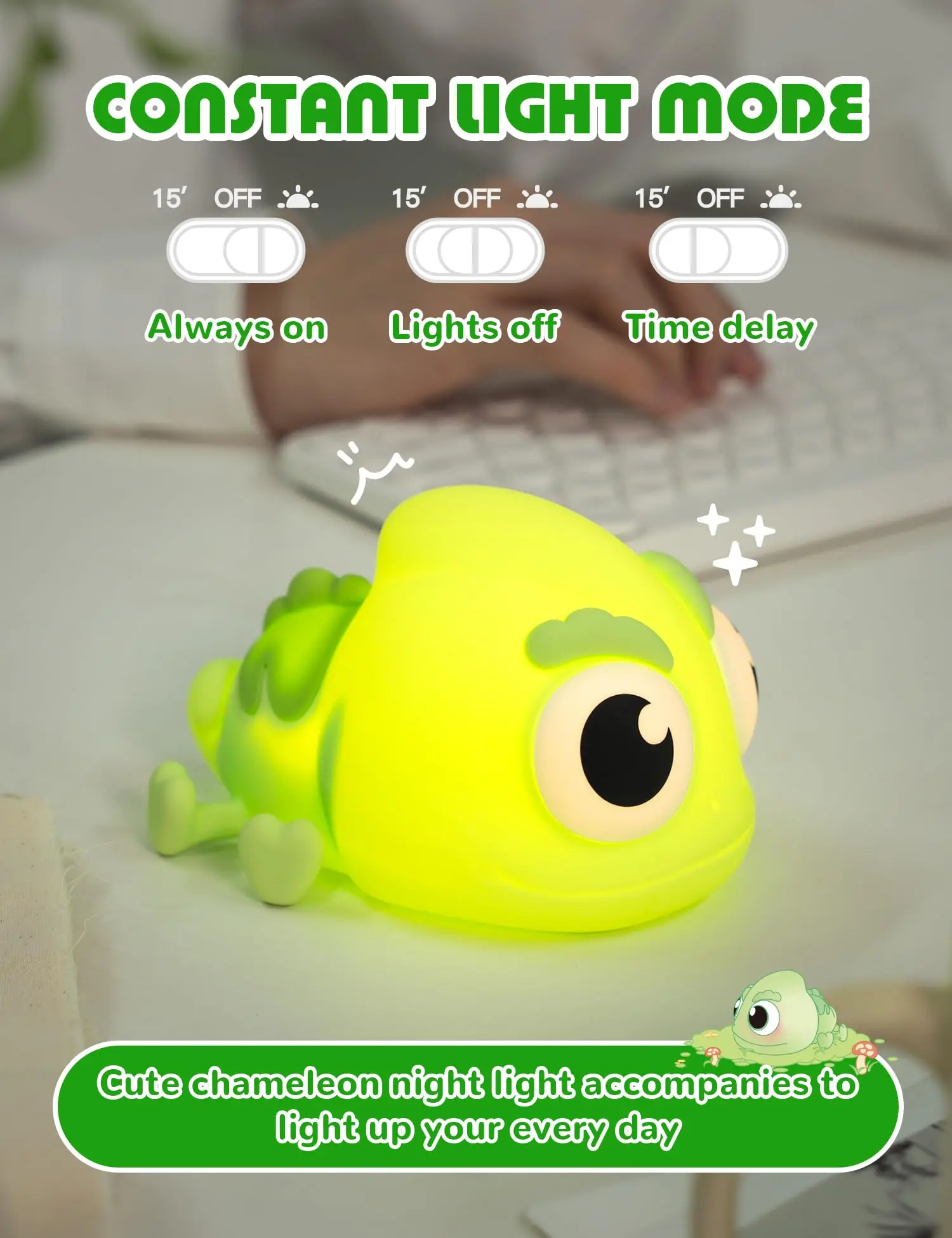 Rechargeable Timer Cute Animal Night Light Dimmable Nursery Nightlight for Breastfeeding Toddler Baby's Room Decor Squishy Lamp