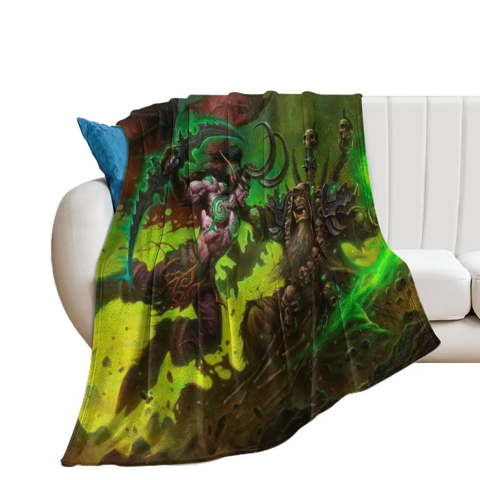 Illidan Stormrage Battles Guldan Throw Blanket Decorative Sofas Warm christmas decoration Plush Blankets