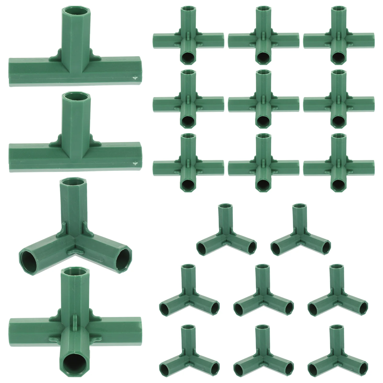 

20 Pcs Three-way Four-way Bracket Greenhouse Accessories Gardening Frame Connectors Shed Support with Mat Portable
