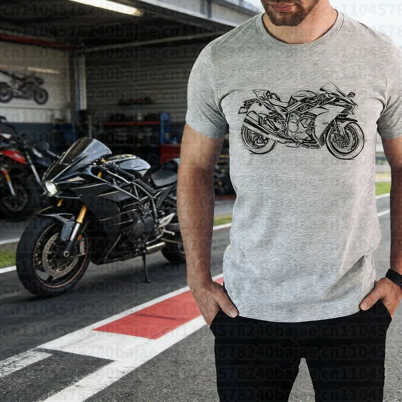 

25-26 Summer Outdoor Quick Drying Breathable Kawasaki 100% Cotton Printed T-shirt Men's and Women's Thin Motorcycle Comfortable