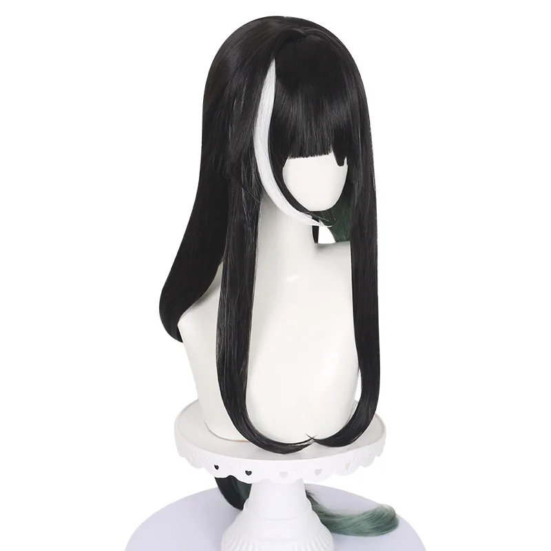 Ming chao ressonador bai zhi cosplay peruca simulação de silicone couro cabeludo topo cor misturada mudança gradual imitação