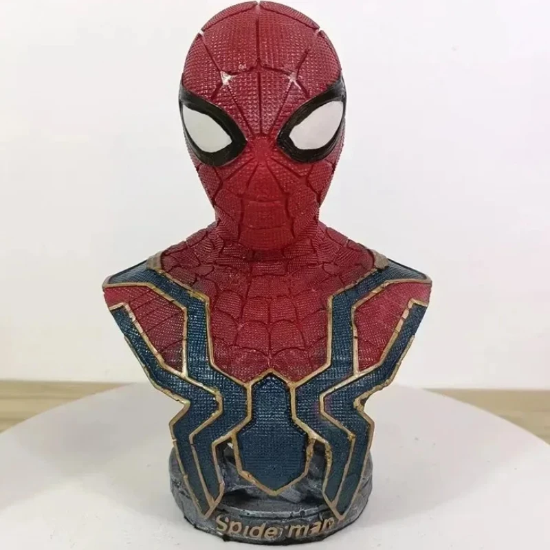Busto de 18cm, estatua de resina, Iron Man, Spider Man, Pantera Negra, colección de superhéroes, modelo, decoración del hogar, decoración de escritorio