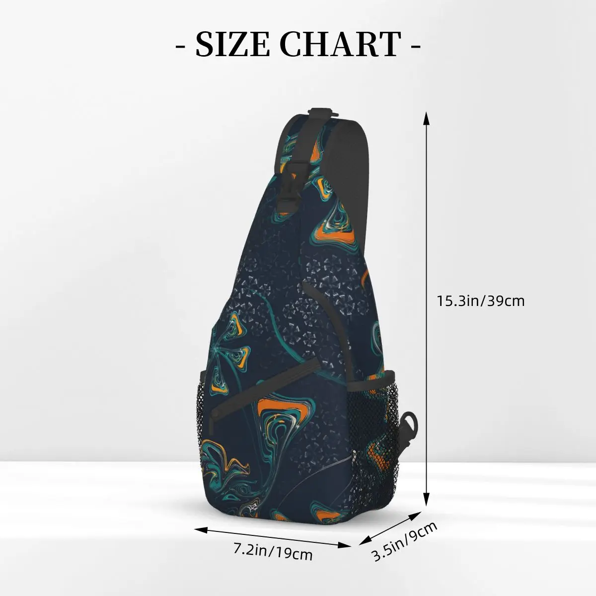 Colored Flower Surface Crossbody Chest Bags Psychedelic Pattern Pockets Travel Pack Messenger Sports Teens Shoulder Bag Unisex