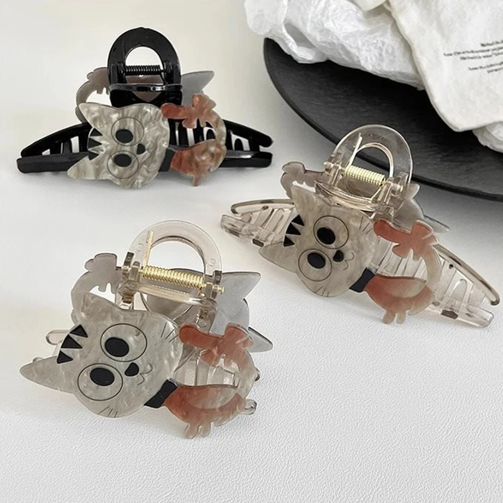 لطيف هريرة مشبك شعر كليب قبضة قوية النساء كبيرة الإناث ذيل حصان القرش مشبك شعر مضحك الفتيات إكسسوارات الشعر