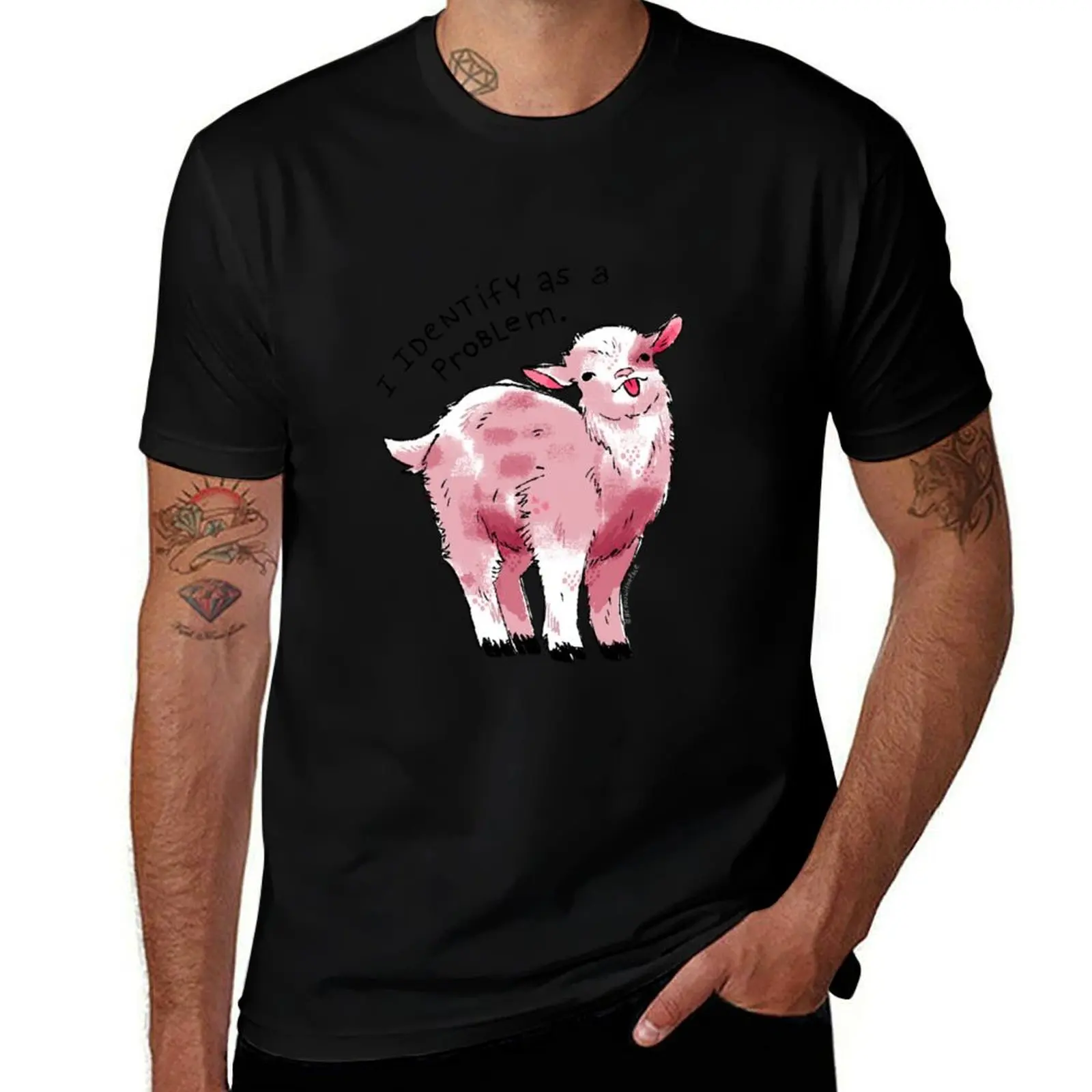 

I Identify as a Problem Goat T-Shirt t shirts cotton 100% t shirt personalised t shirt man luxury T-shirt