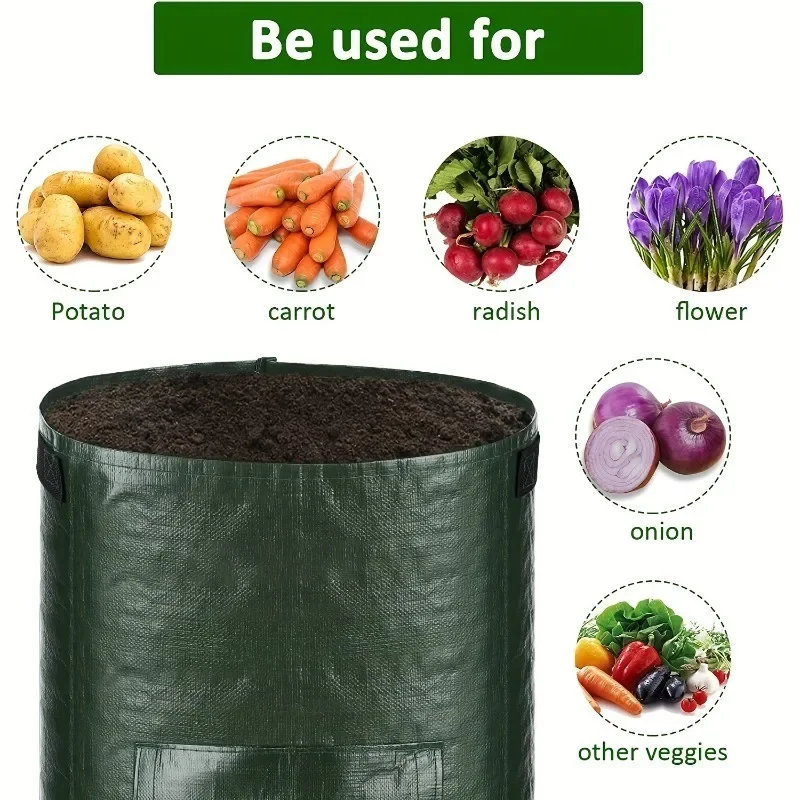 S/M/L Garden Plant Growing Bags PE Vegetable Plant Culture Bag DIY Grow Potatoes Carrots Outdoor Garden Pots