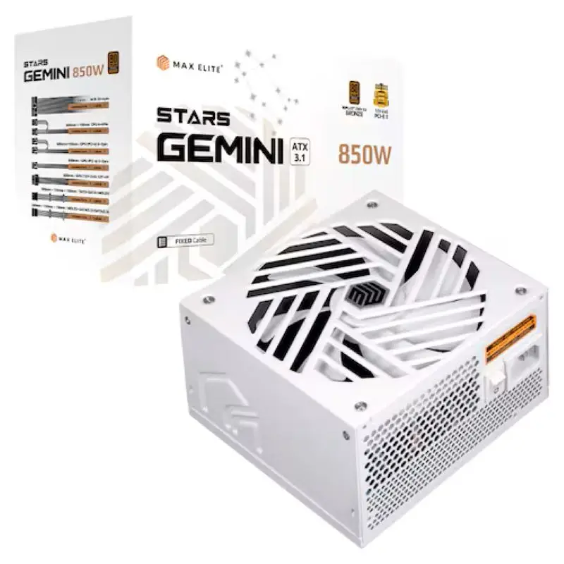 Hit Max Elite Stars Gemini 850W 80Plus برونزي Atx3.1 أبيض / مصدر طاقة / منتج كوري أصلي / شحن محلي إلى كوريا