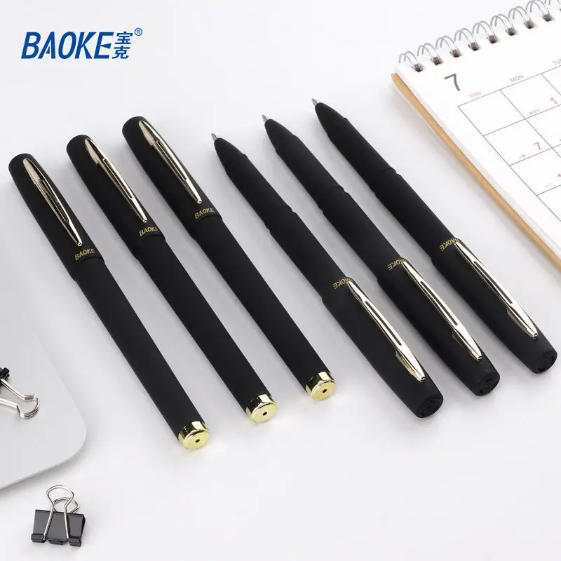 12pcs 0.5 0.7 1.0mm Large-Capacity Gel Pen Frosted Pens Signature Practice Calligraphy Pen Student Stationery