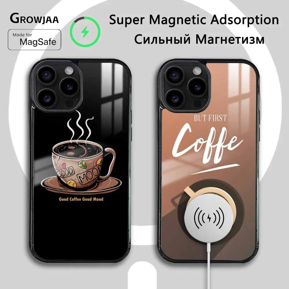 Relaxation Coffee Time Phone Case For iPhone 15 14 13 12 11 Pro Max Plus Magsafe Wireless Charging Cover