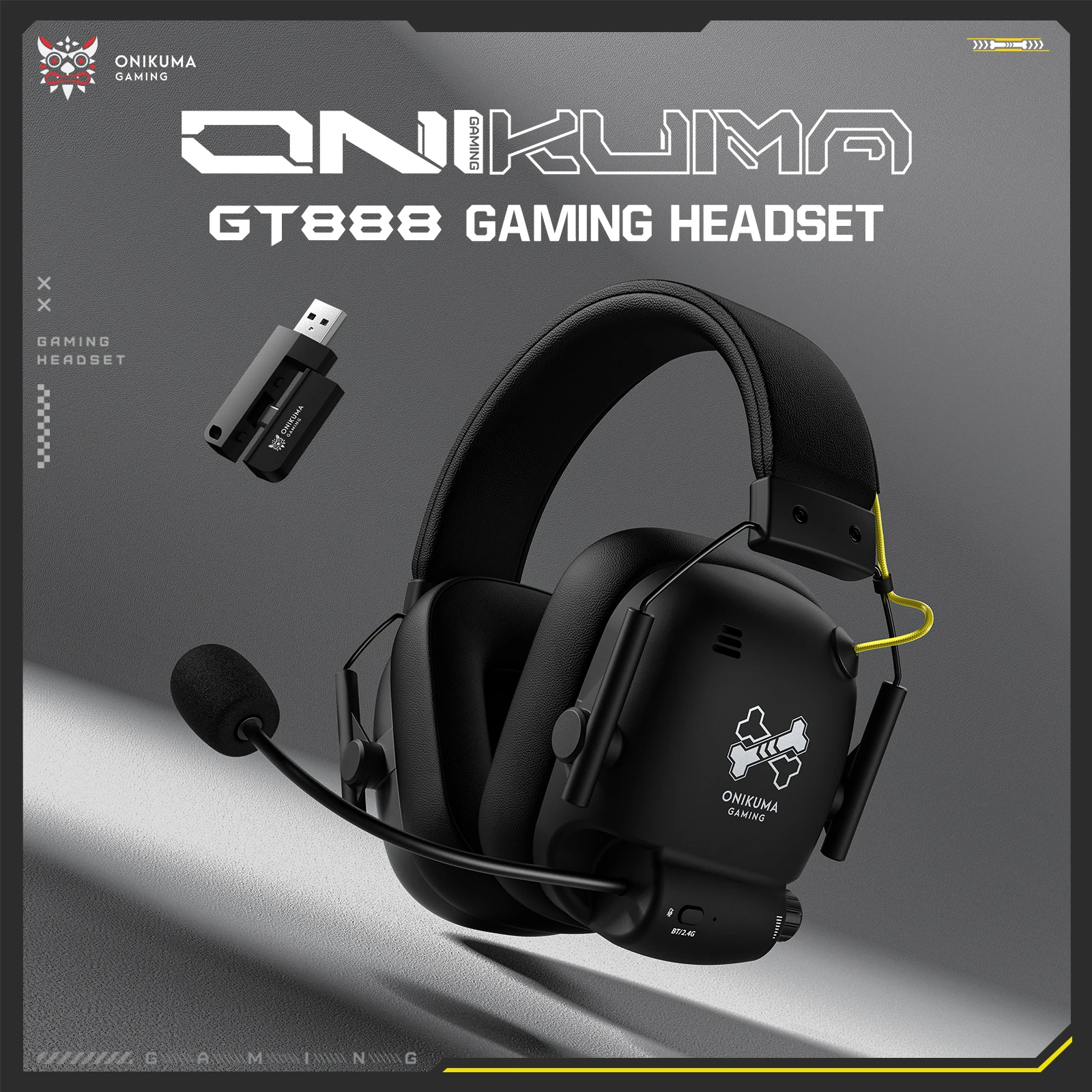 ONIKUMA GT888 Gamer Headphones Ultra-Low Latency Surround Sound Noise Cancelling Headset with Microphone for E-Sports