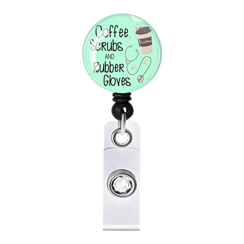 A0513 Nurse Cap Stethoscope Band-Aid ABS Retractable Badge Reel Pull ID Card Badge Holder Nurse Badge Lanyards School Supplies