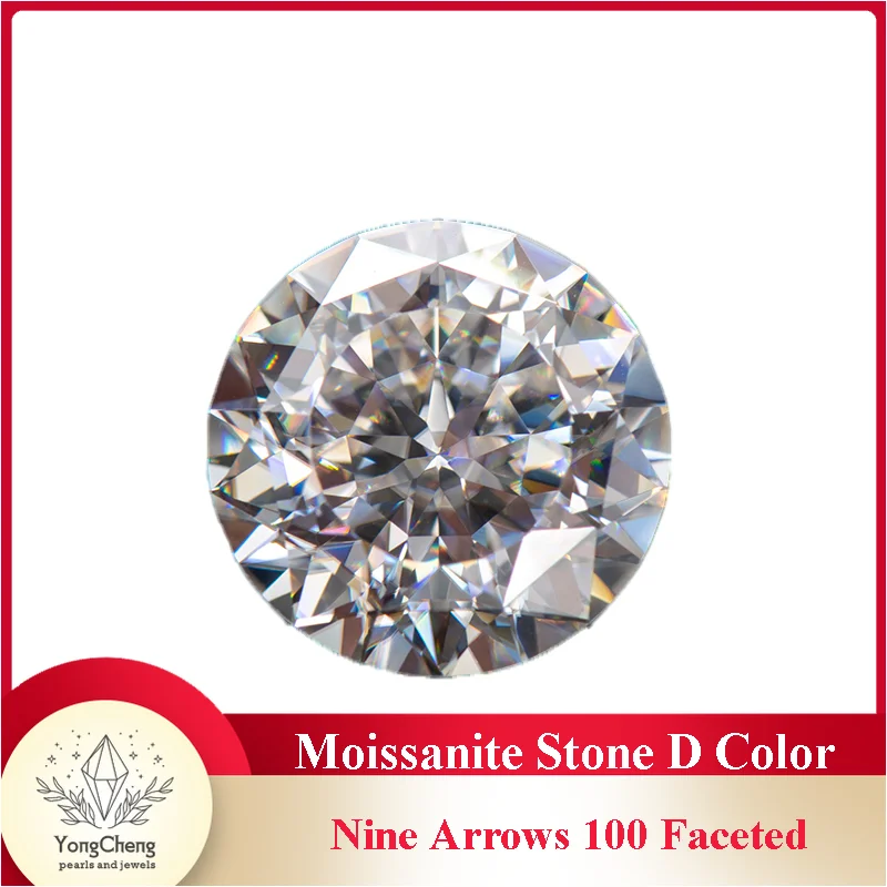 

Moissanite Round Shape Special Cutting Nine Arrows 100 Faceted Gemstones D Color Vvs1 for Jewelry Materials with GRA Certificate