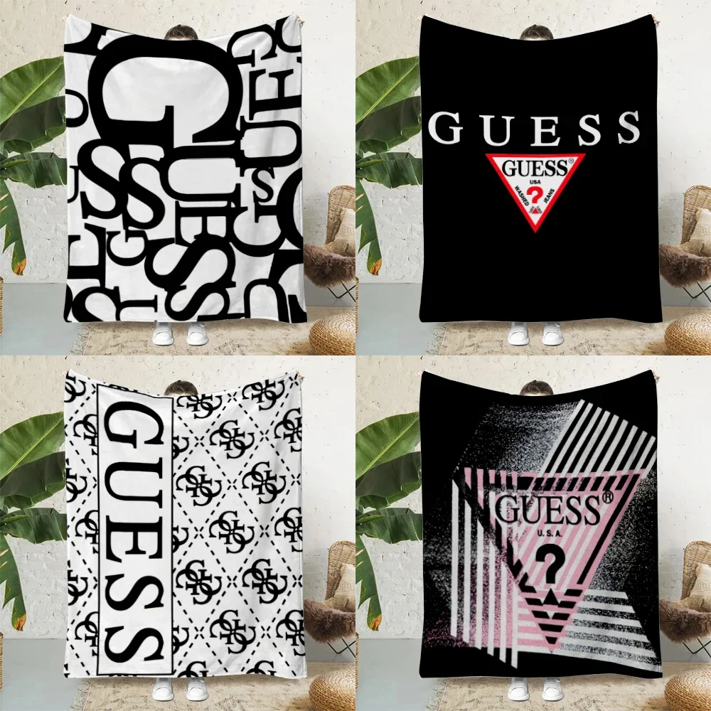 Hot Luxury Fashion Printed Blanket Picnic Blankets Warm Blanket Soft and Comfortable Blanket-G-GUESS-s Home Travel Birthday