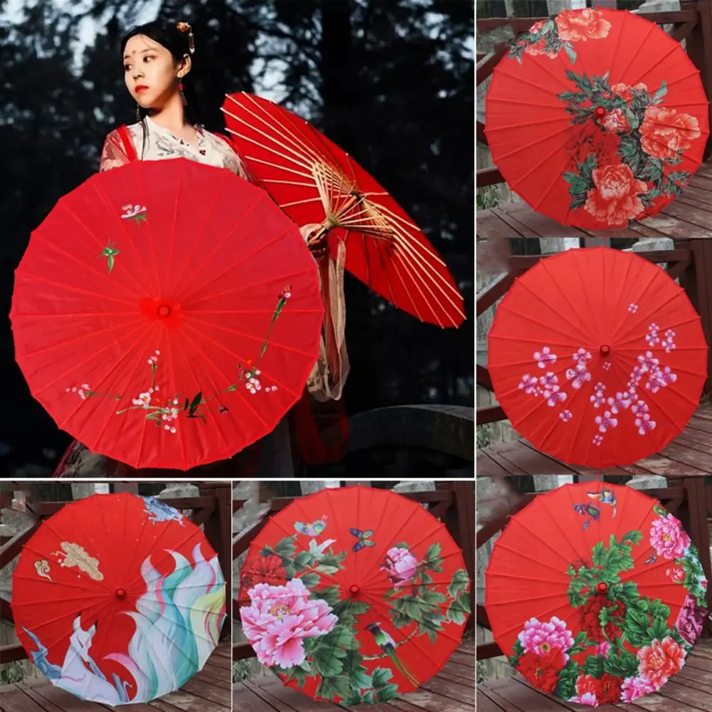 Paraguas de papel aceitado para novia, antiguo chino, 56cm, 10 colores, disfraces, fotografía, paraguas, flor de jazmín, accesorio de baile