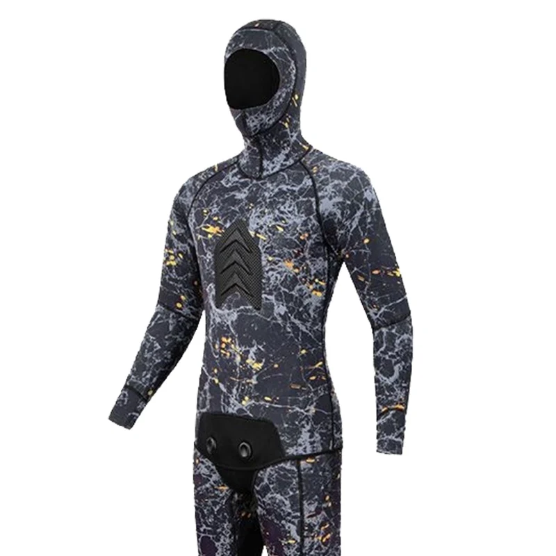 

3MM Camouflage Neoprene 2-Piece Diving Wetsuit Set - Anti-Shock, Cold Water Protection for Spearfishing, Scuba & Freediving