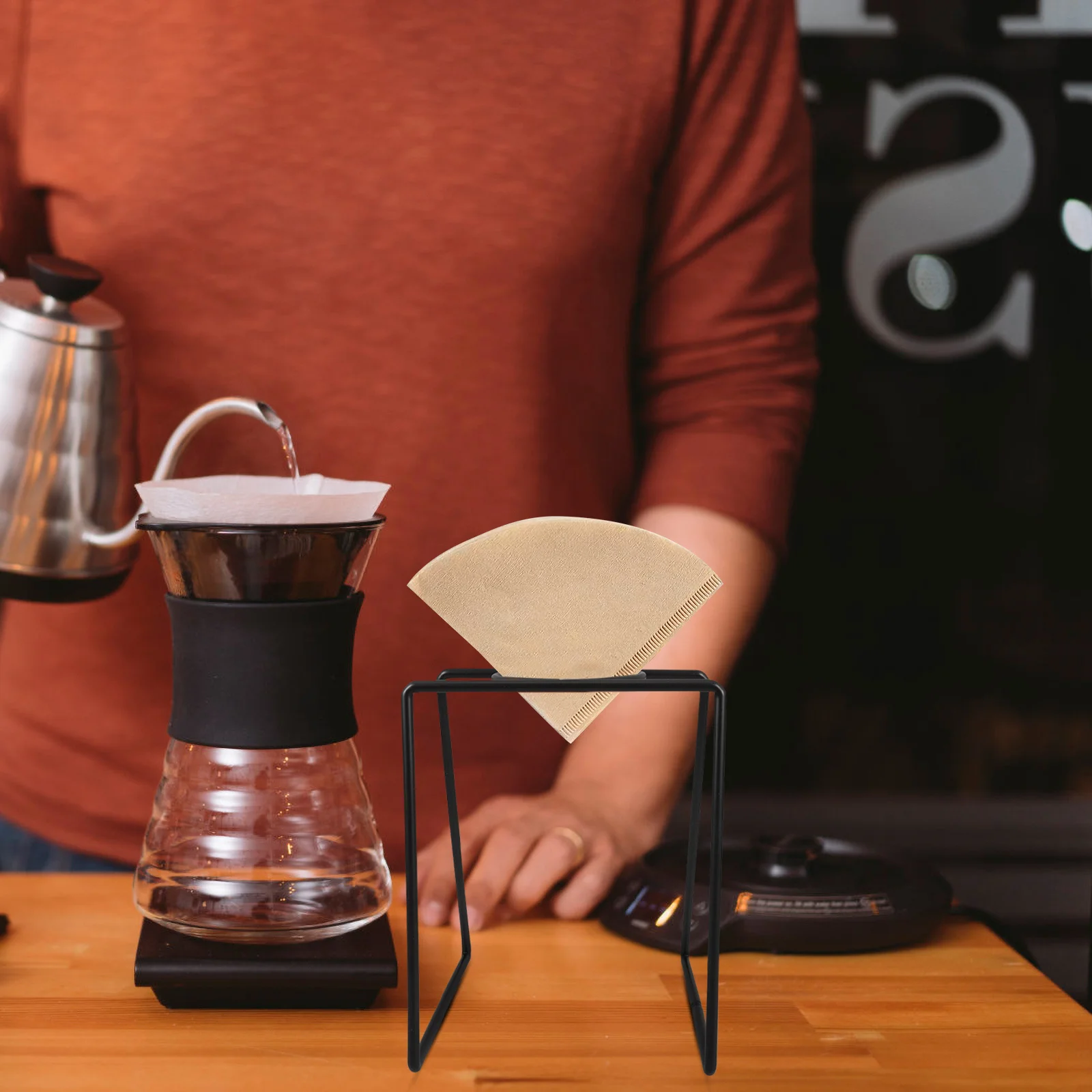 

Coffee Filter Holder Holders Drip Station Punch Storage Iron Rack Dripper Stand Metal Bar Accessory