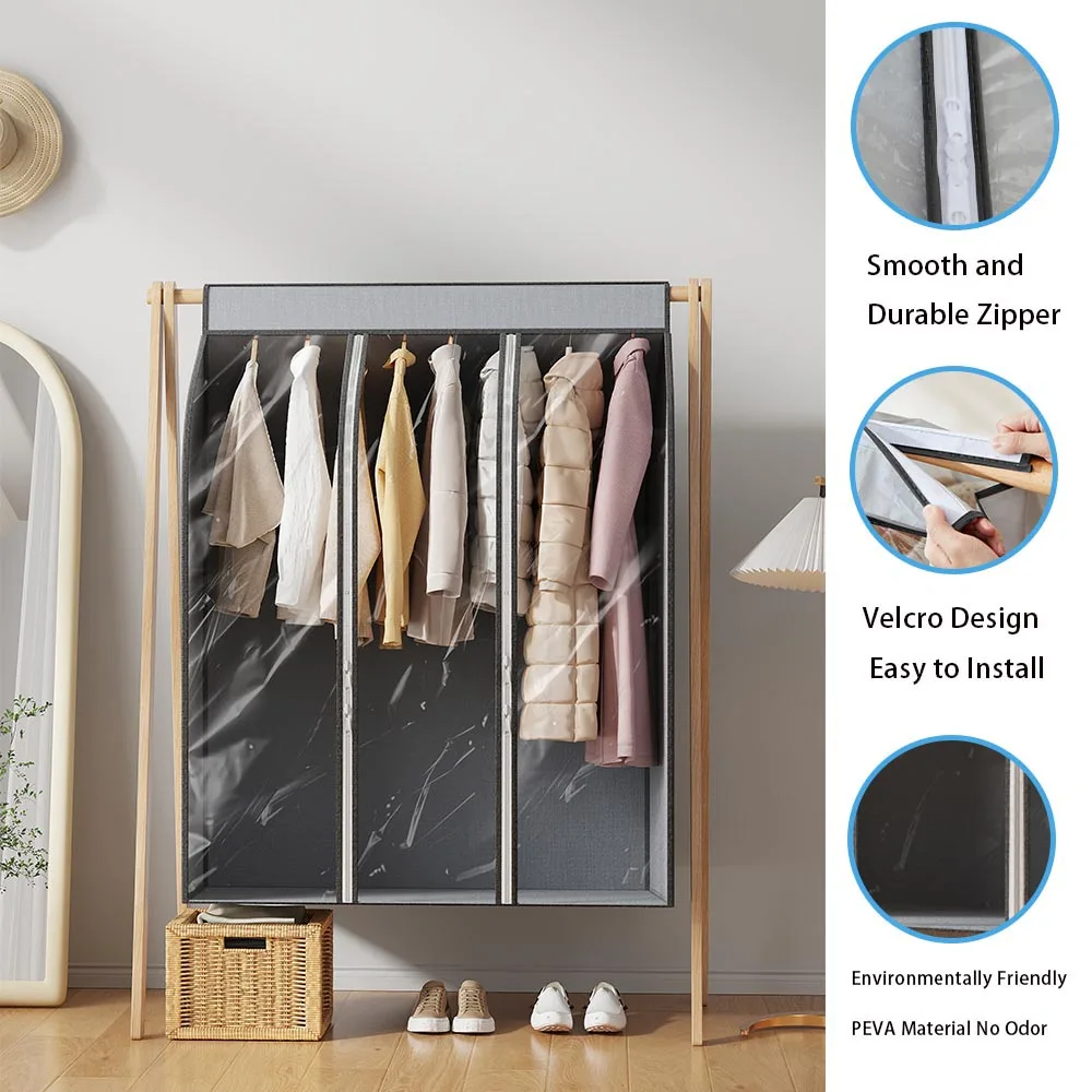 Hanging Garment Bags for Storage Well Sealed Clothes Dust Cover Clothing Storage Bag with Zipper for Hanging Shirts, Coats