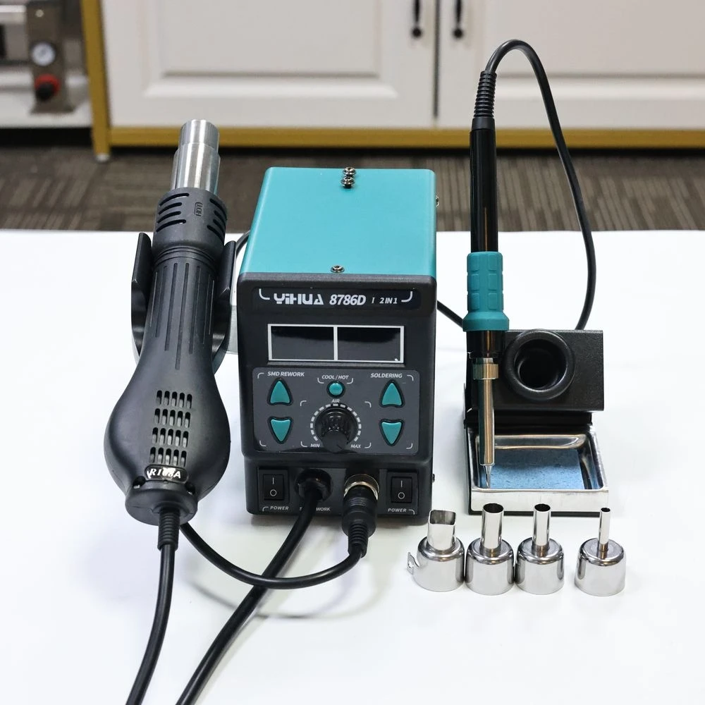 ​ ​ 8786D-I Alat Solder & Stasiun Udara Panas, 2-in-1 Alat Perbaikan BGA & Perbaikan Ponsel dengan Kemampuan Solder SMD ​ ​
