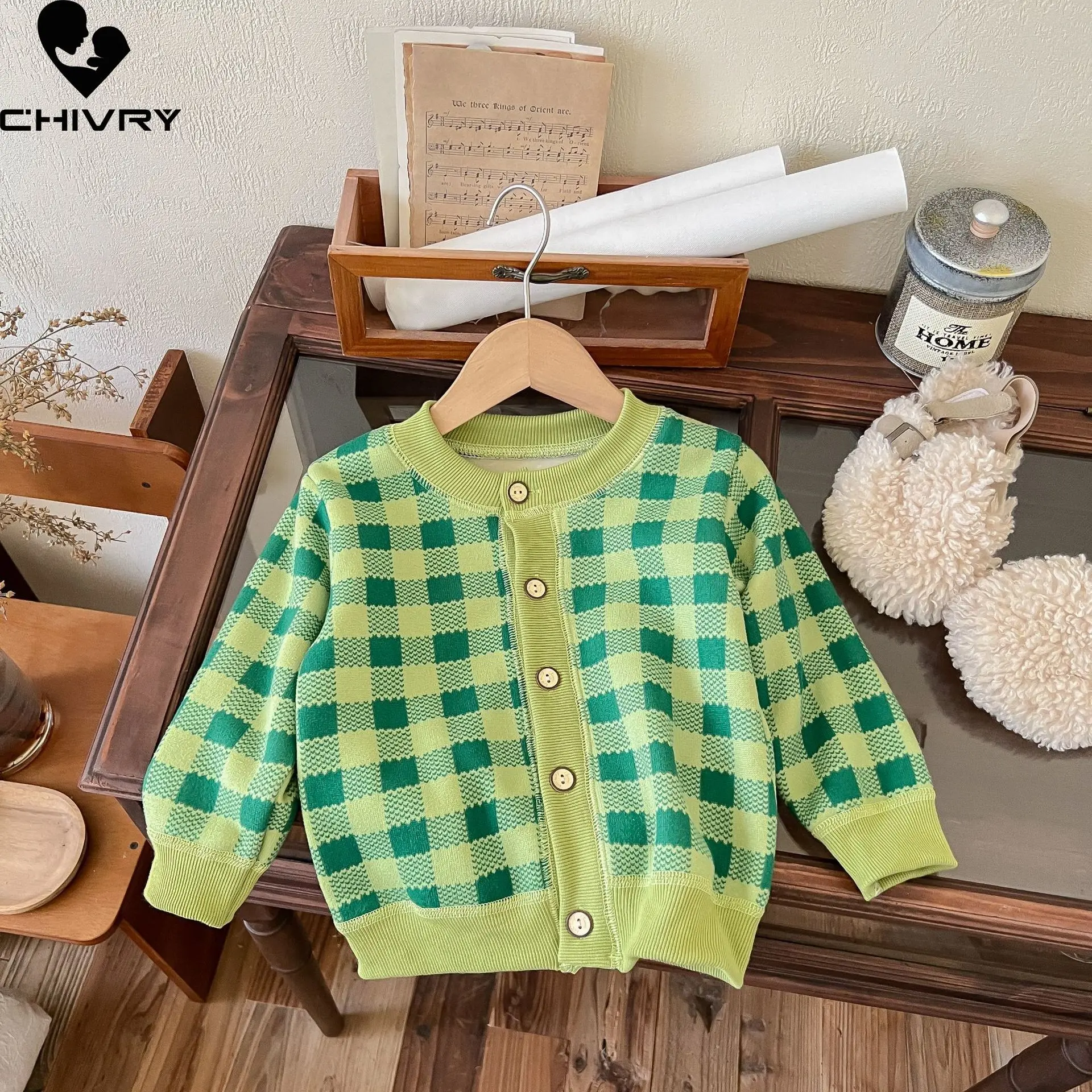 Pull épais à manches longues pour enfants, manteau de dessin animé pour bébés garçons et filles, cardigan chaud sans carreaux, automne et hiver, nouveau