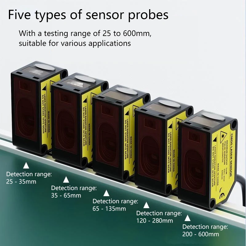 Laser displacement ranging sensor for measuring height and thickness sensor, photoelectric switch, analog output, digital output