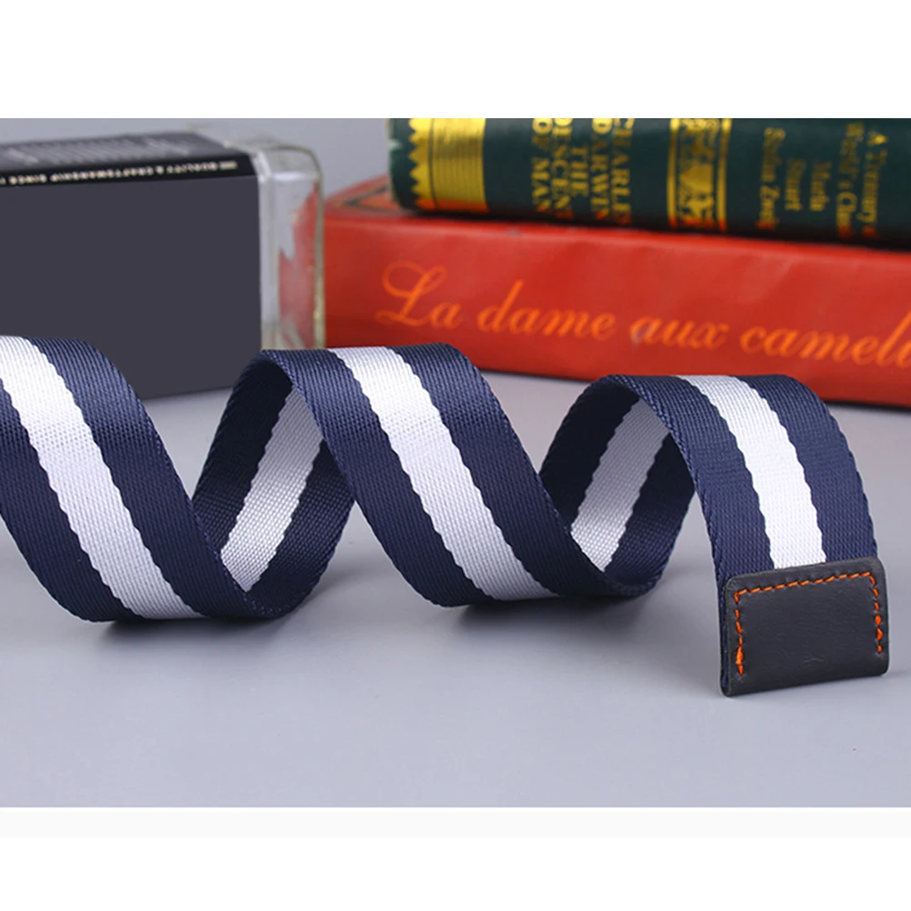 

Belt Blue and White Web Alloy Adjustable Style Heavy Duty Waist