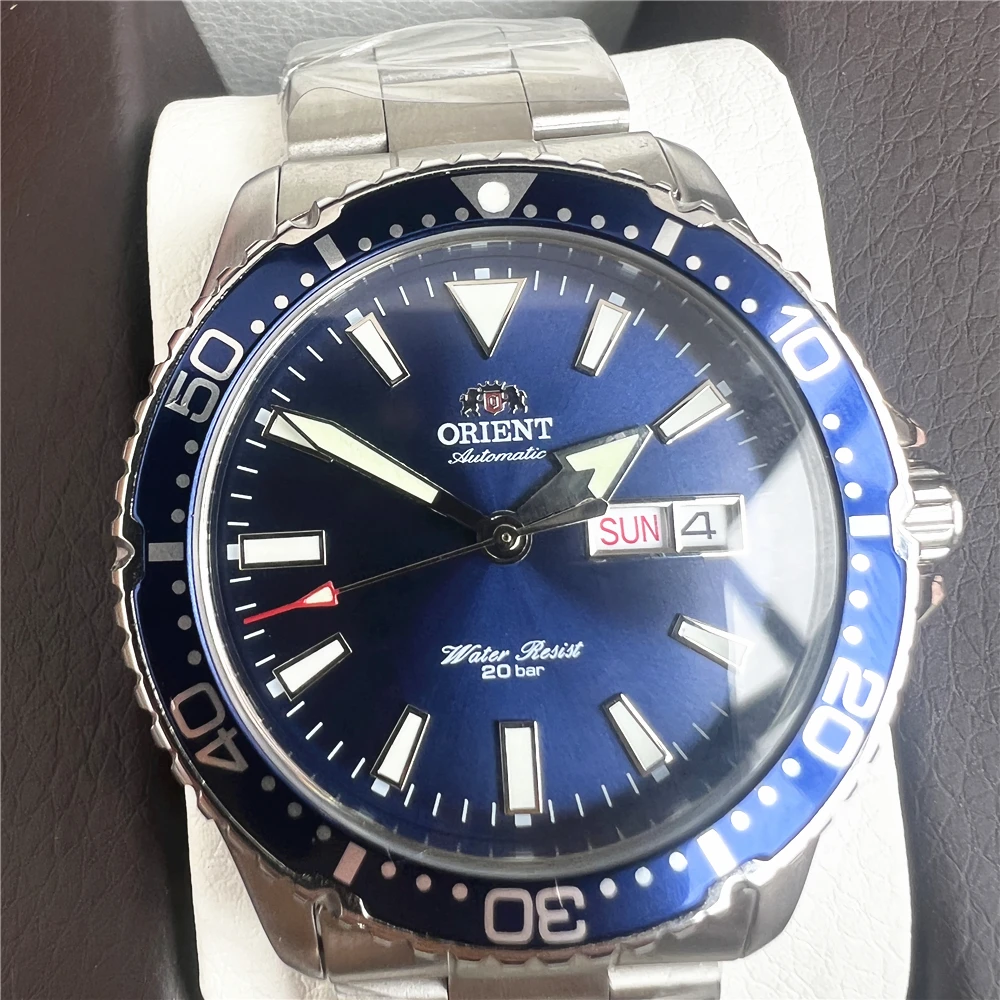 أورينت ساعة رجل تجديد اليابانية التلقائية الساعات الميكانيكية مقاوم للماء ساعة رياضية مضيئة الفولاذ المقاوم للصدأ ساعة رجالية 1:1