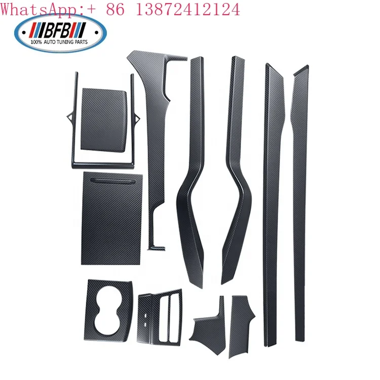 

Matte Carbon Fiber Interior Trims Dashboard Kits Inner Door Trims Cover for Tesla Model X 2017-2022