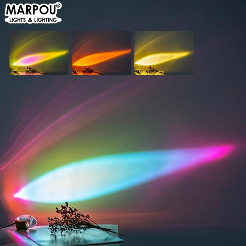 Marpou LED Crystal Night Light Egg-shaped Colorful Creative Projector Angel Eyes LED Bedside Table Lamp Ambiance Gift Home Decor