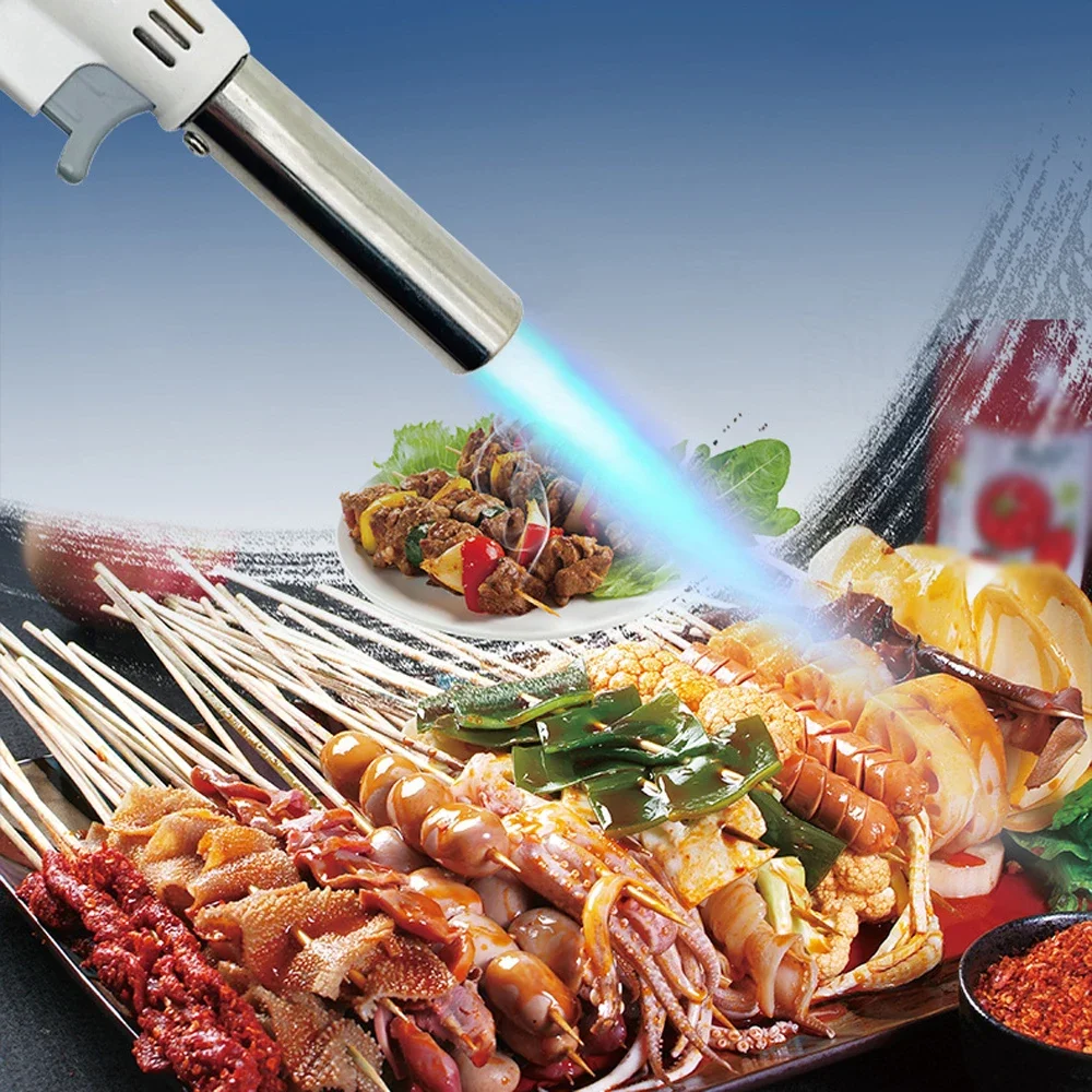 AutoIgnition Camping Gas Torch High Power Outdoor Portable Burners Charcoal Burning Tool Picnic BBQ Cooking Flamethrower