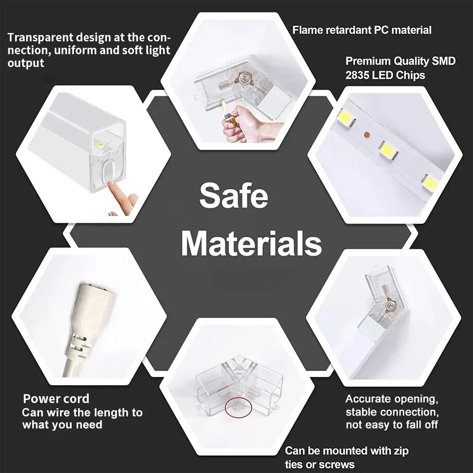 LED Hexagon Lights Garage Lamps Lighting Tube AC85-265V Ceiling Lights LED Lighting Plastic Safety For Garage Factory Market GYM