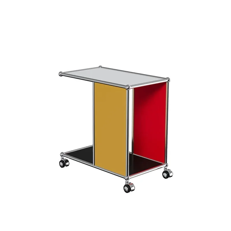 Stainless steel dopamine sofa side few trolley storage rack medieval movable side cabinet coffee table