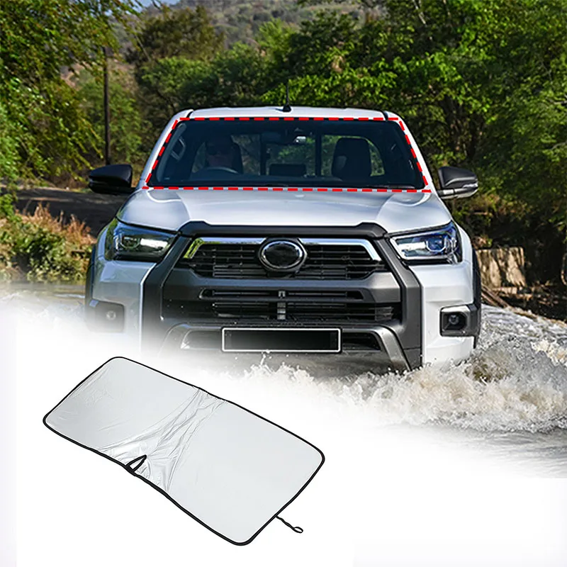

Front Windshield Sunshade Car Sun Visor UV Protection Glass Sun Shade Window Heat Shield For Toyota Hilux AN120 AN130 2015-2021