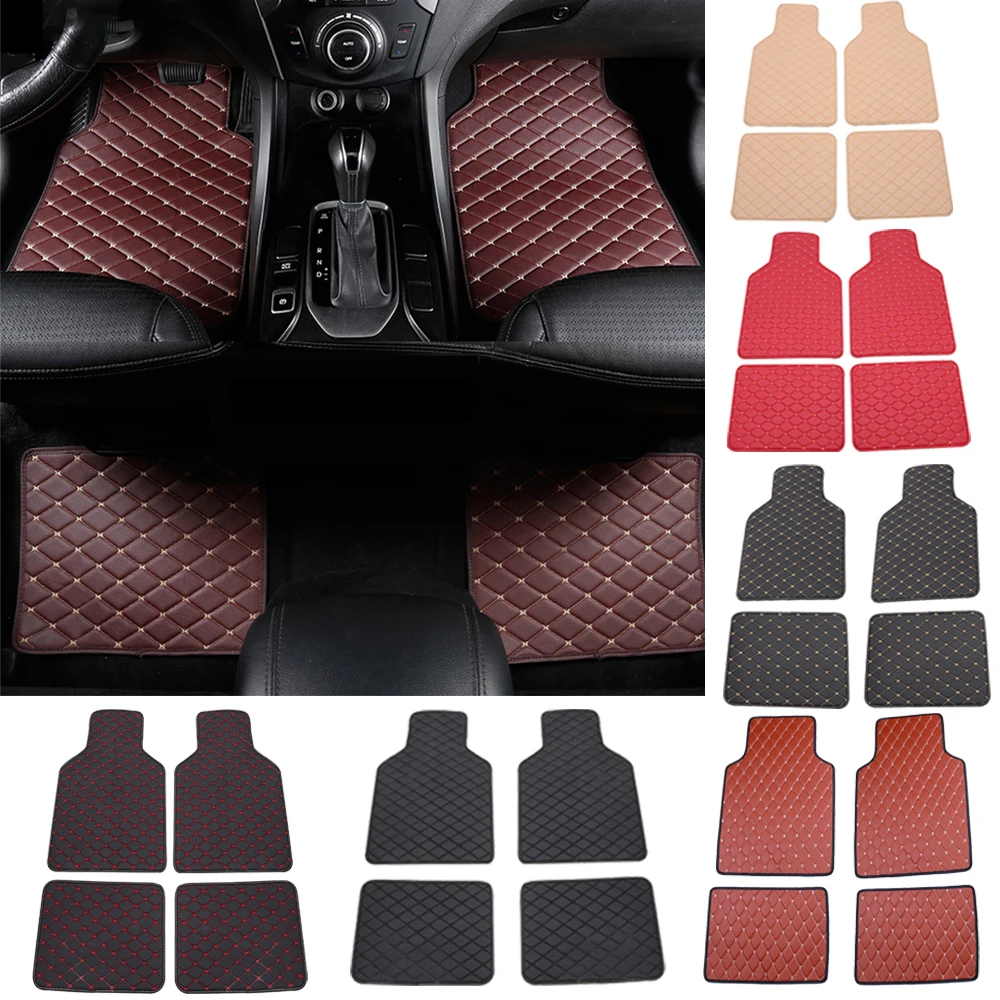 

For Jaguar All Model X-Type Super V8 I-pace S-Type Car Floor Mats Leather Interior Parts Rugs Auto Accessories 4pcs