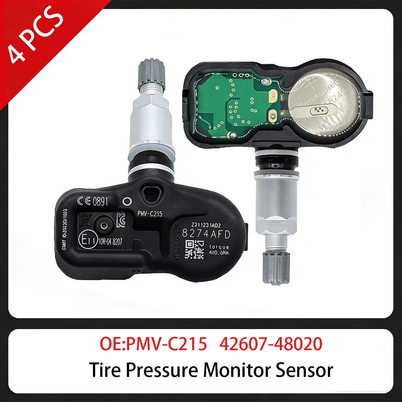

4 шт. датчик давления в шинах PMV-C215 42607-48020 4260748020 для Toyota Camry Corolla RAV4 Lexus LS500h LX570 RX450h