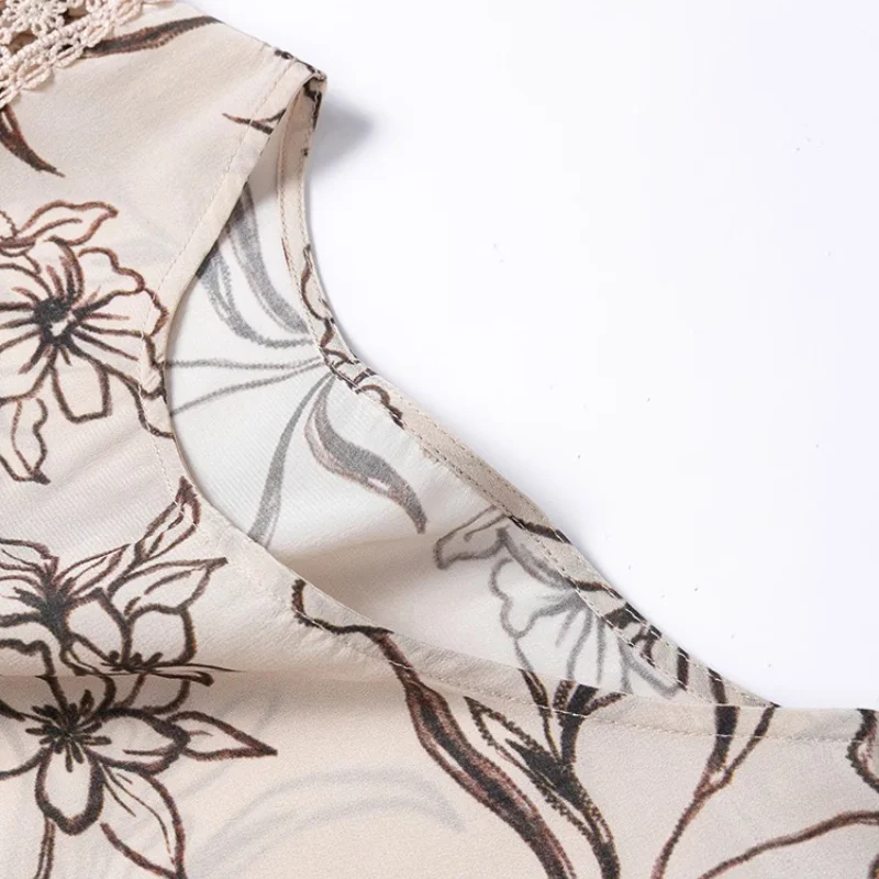 تي شيرت Birdtree صيفي 100% من حرير التوت ، قميص نسائي فضفاض مطبوع بأكمام واسعة من الكريب المزدوج ، 2025 جديد T56713JF #3