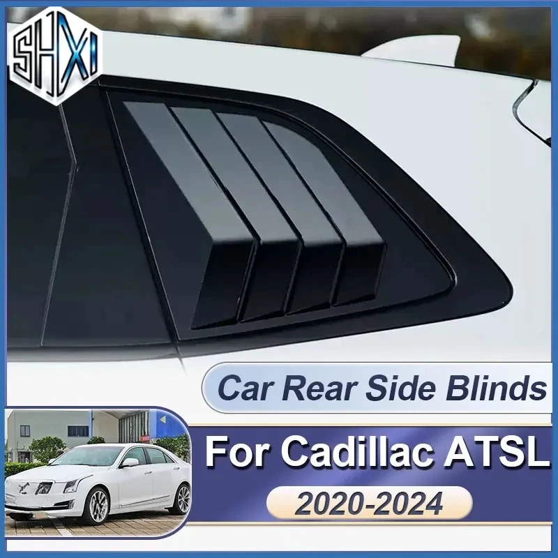 Car Window Side Shutter Triangle Rear Louver Window Blinds Conversion Auto Trims Stickers For Cadillac ATSL ATS-L 2020-2024 2023