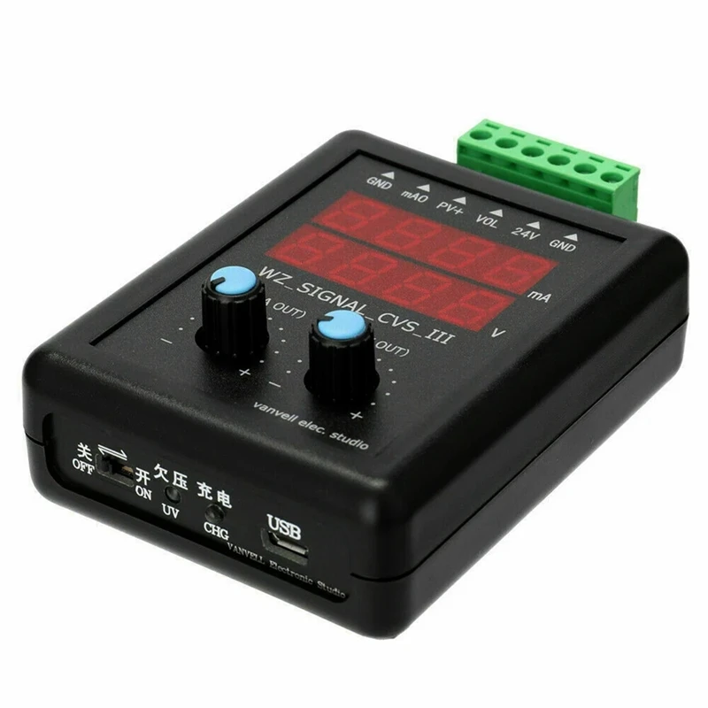 Регулируемый генератор сигналов 4-20 мА, инструмент для моделирования источника постоянного тока 0-10 В, калибратор передатчика тока и напряжения 24 В