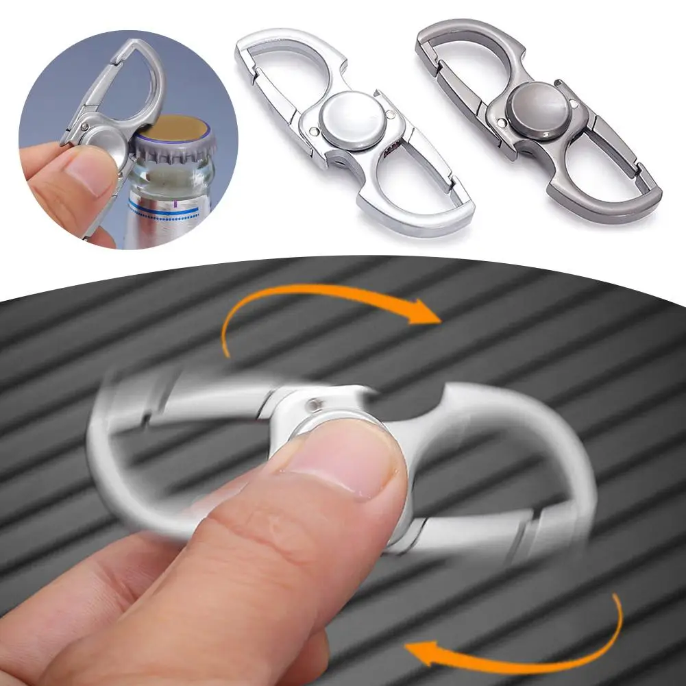 Spinner de dedo de metal rotativo fidget spinner anti-ansiedade brinquedo alivia o estresse abridor de garrafa fivela de cão adulto crianças menino brinquedo de dedo
