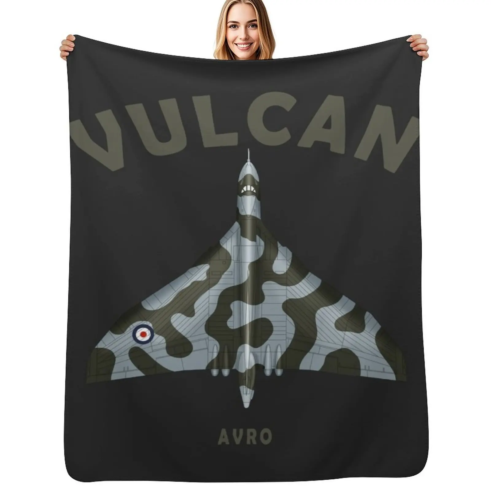 The Vulcan Bomber Blueprint Throw Blanket Wrinkle Resistant Lightweight Blanket