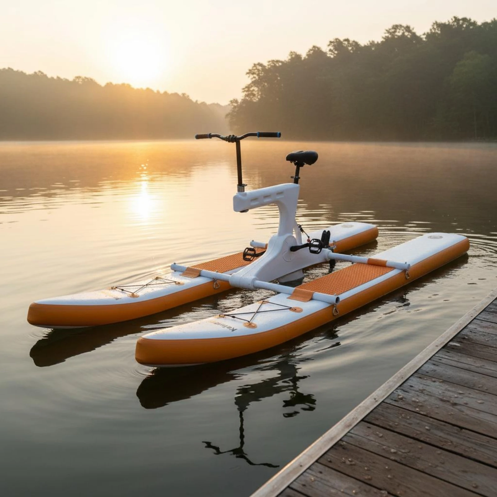 

Single Person Water Bike Easy to Assemble Inflatable Pedal Boat Water Bike Long-Lasting Stable Design for Adults, Tourist Area