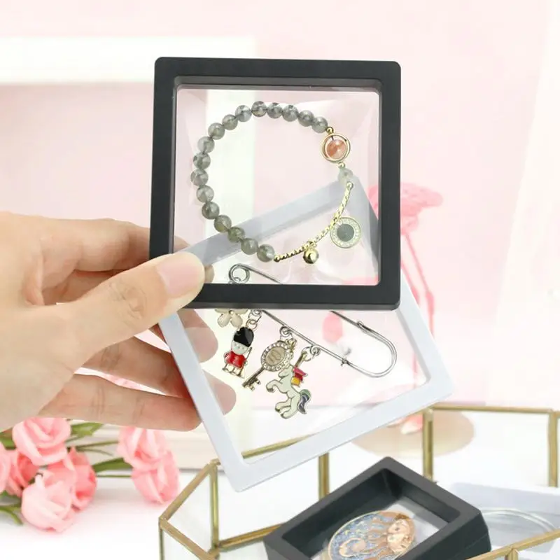 10pcs 3D Floating Frame For Jewelry 3D Floating Box Jewelry Display Case Specimen Holder Stand Collectibles Organization Box For