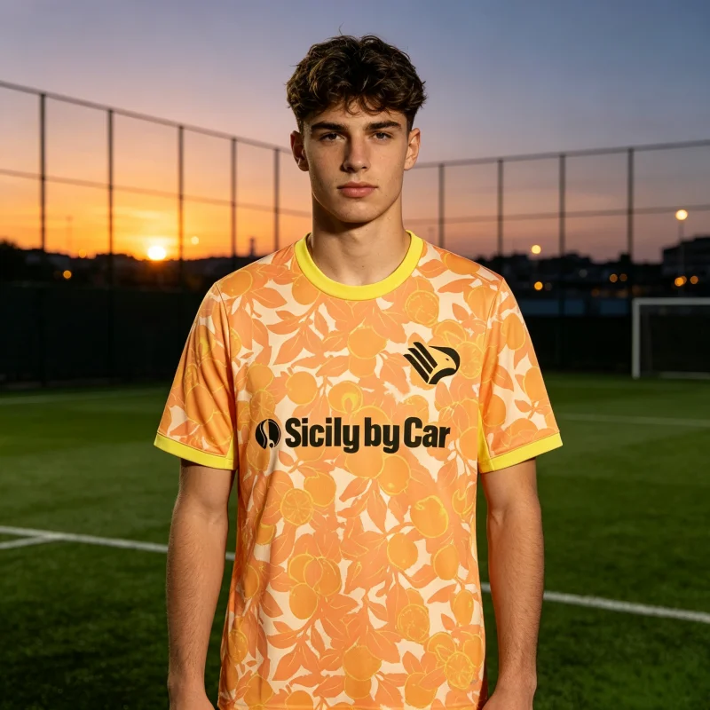 Family Style Palermo Football Fan Jersey 3D Printed Football Suit Football T-shirt Comfortable and Breathable Sportswear