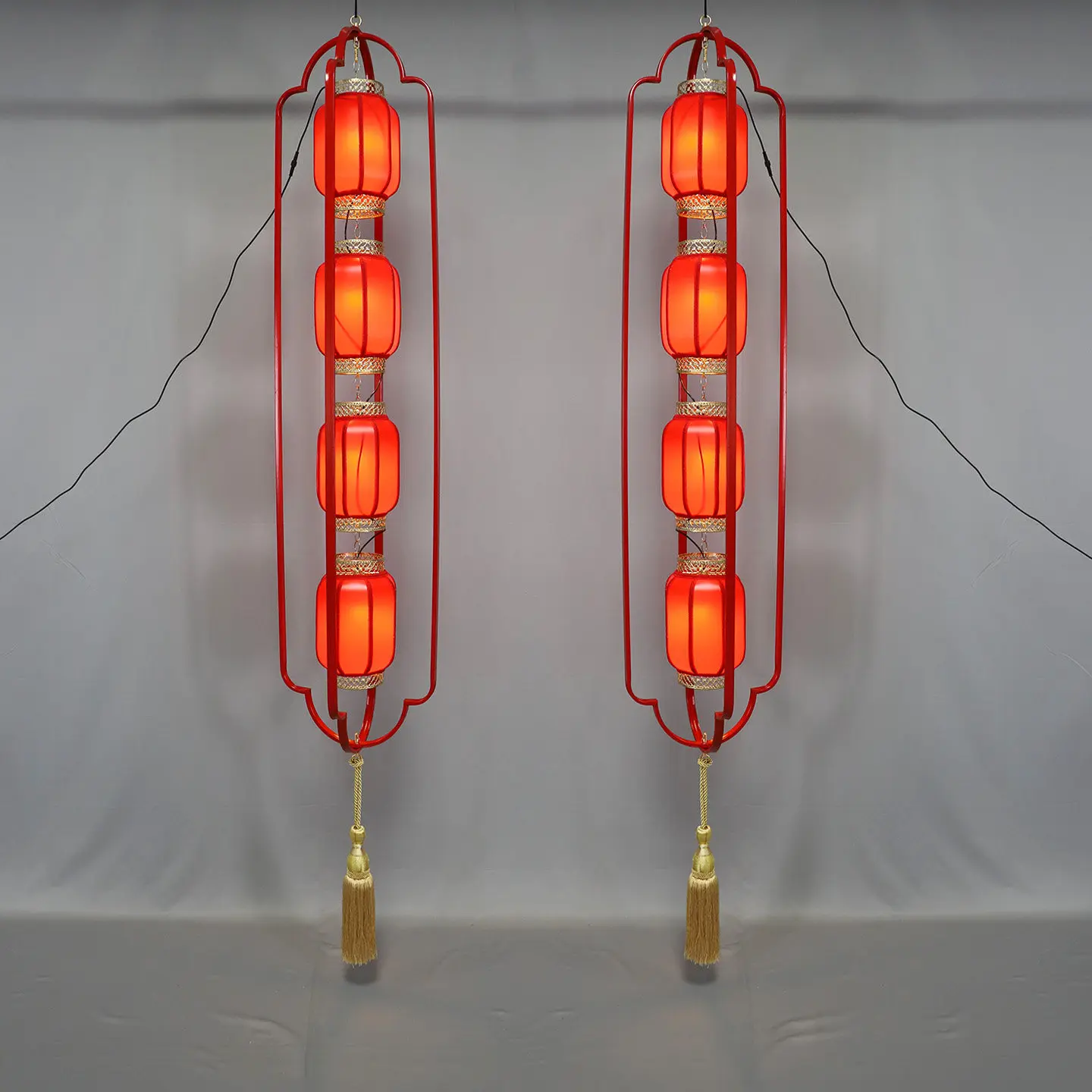 New Chinese Wedding Props: Wrought iron lantern shelf wedding road lead outdoor courtyard decoration hanging three-dimensional