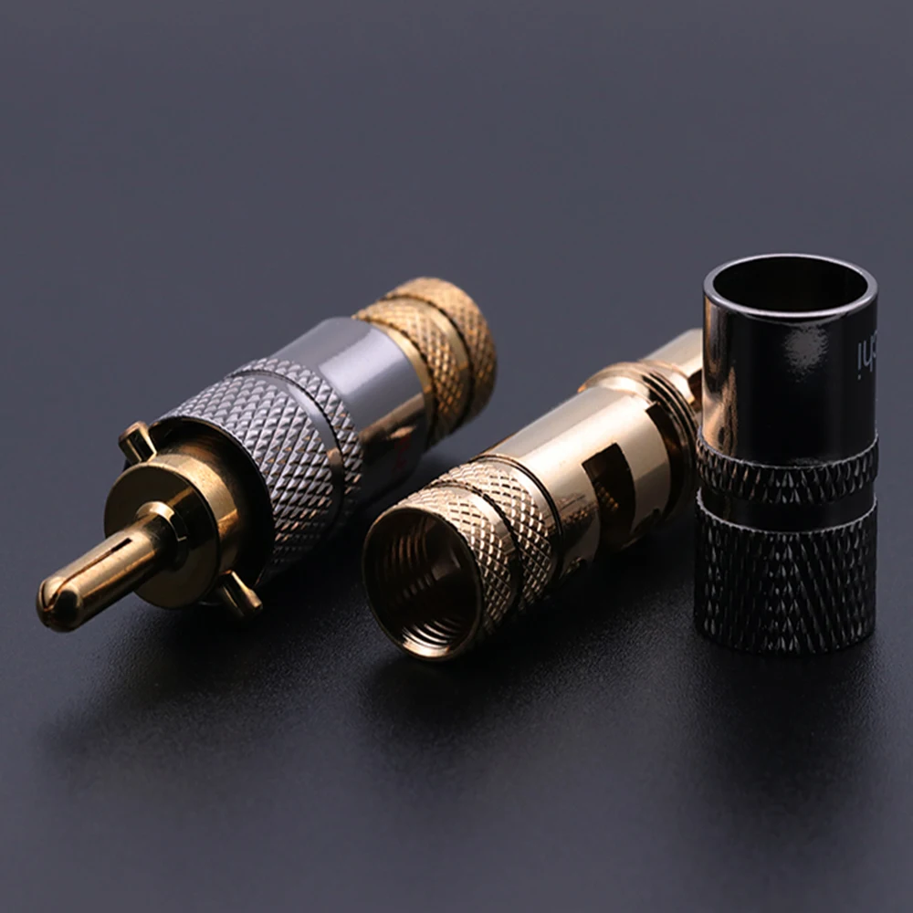 Imagem -06 - Cobre Banhado a Ouro 24k Banana Plug Conector de Áudio Alto-falante Adaptador Masculino Terminal Amplificador Faça Você Mesmo Cabo do Altifalante Luxo 10 Pcs