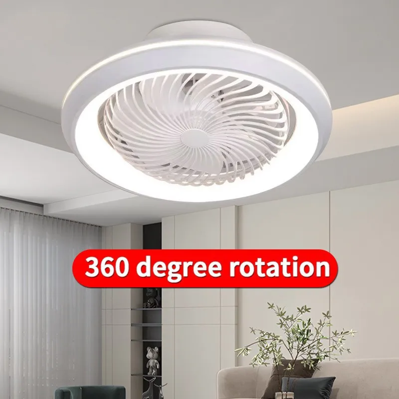 Minimalist 360 Shake Head Ceiling Fan Lights Living Room Restaurant Bedroom Ceiling Fan Lamps Smart Silent Home Use Decorative