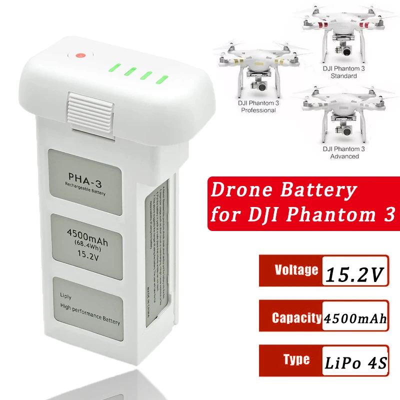 

15.2V Drone Battery for DJI phantom 3 Professional &Advanced &Standard & Phantom 3 4K 4.5Ah Drone LiPo 4S Intelligent Battery